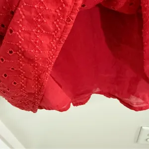 Old Navy Red Embroidered Eyelet Dress Size XL with pockets thumbnail 3