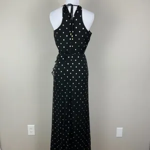 Lovers + Friends Revolve Bridget Maxi Dress Small Black Gold Polka Dot Ruffle S‎ thumbnail 5