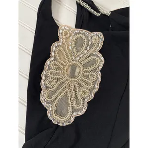 NWOT Lulus True Luxe Black Rhinestone Cutout Sleeveless Maxi Dress Wedding Sz M thumbnail 6