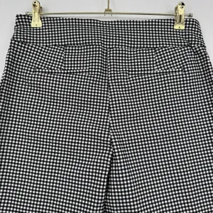 Autres Filles Houndstooth Pants Women M Black White Cropped Flare Stretch thumbnail 4