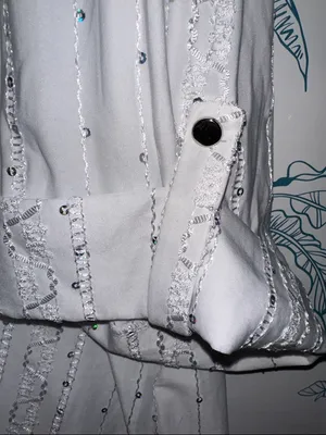 Ava & Grace White Sequined Henley Peasant Tunic thumbnail 3