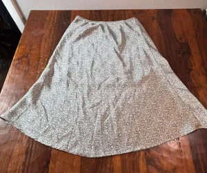 Sienna Sky Womens Cheetah Print A-Line Midi Skirt‎ Lined Large 02CS126 thumbnail 1
