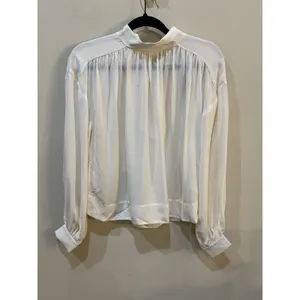 Kate Spade High Neck Silk Blouse Ivory Size XXS Bow thumbnail 4