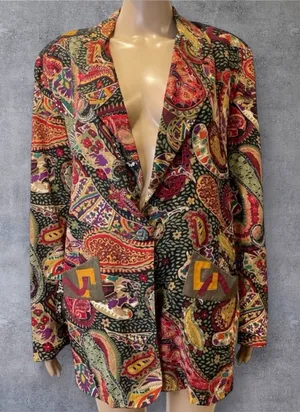 Canvasbacks Colorful Paisley Women's Jacket size M Red Size M thumbnail 1