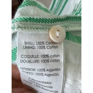PJ Salvage Green Stripe Cotton Tiered Midi Dress Ruffle Strap Summer Size L thumbnail 9