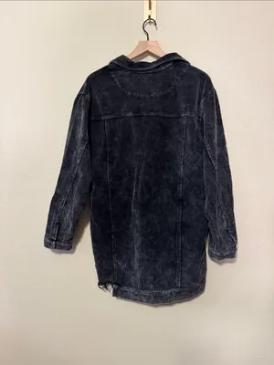 POL Distressed Black Corduroy Trucker Jacket Size Medium thumbnail 6