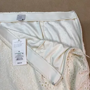 A New Day Eyelet Maxi Skirt Womens Sz 10‎ Cream Floral Lace Slit NWT Boho Summer thumbnail 3