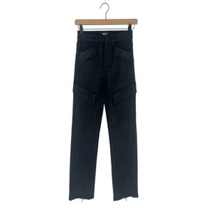 PAIGE Stella Black Coated Cargo Straight Leg Pants Size‎ 23 thumbnail 2