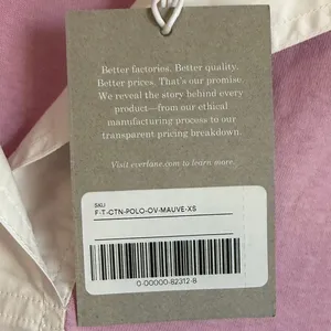 NWT Everlane The Oversized Rugby Polo Shirt Pink Purple‎ Organic Cotton XS thumbnail 11