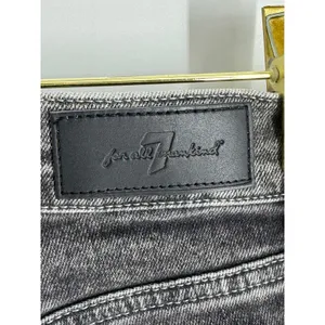 7 For All Mankind Luxe Vintage High Waist Raw Hem Jeans Washed Black Denim 25‎ thumbnail 3