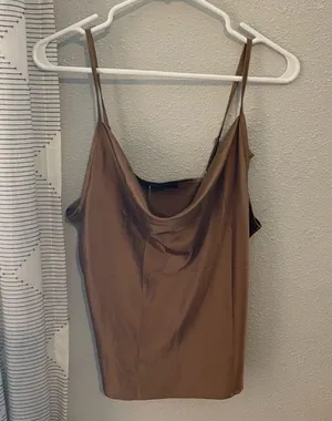 These Three Boutique Satin Cow Neck Tank thumbnail 1