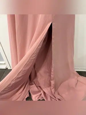 NWT Azazie Everett Rosette A-Line V-neck Ruched Chiffon Dress thumbnail 8