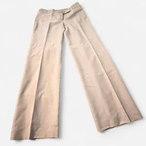 Ann Taylor Margo Wide Leg Trousers in Light Beige, Size 6 thumbnail 1