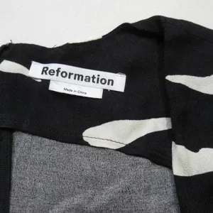 NWT Reformation Wallflower Midi in Mustang Black Ivory Slit Crepe Dress 6 $248 thumbnail 6