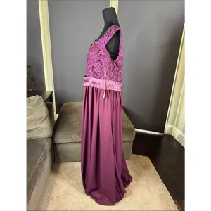 Women’s Purple Lace Bodice Full Length Formal Bridesmaid Dress Size 18 NWT thumbnail 6