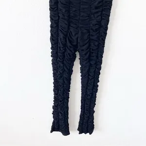 I.AM.GIA Ophelia Black Ruched Mesh Stretch Slim Glam Clubwear Strapless Jumpsuit thumbnail 5