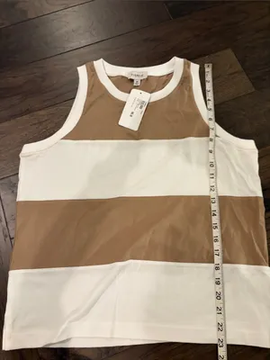 New With Tags Evereve Miles Stripe Tank Sz M thumbnail 5