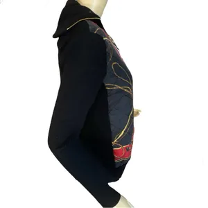 Vtg 1990'S Lauren Ralph Lauren Equestrian Bishop Silk & Wool Zipper Cardigan (M) thumbnail 3