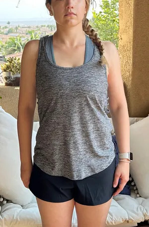 Beyond Yoga Featherweight Side Tie Tank - Heathered Grey - S thumbnail 1