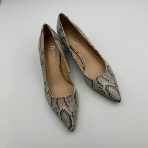 Franco Sarto Snakeskin Pointed Toe Block Heel‎ Pumps Women's 6M Beige Neutral thumbnail 5
