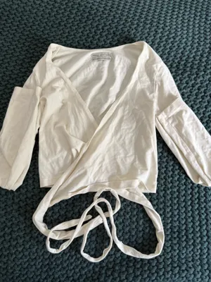 Urban Outfitters Tie Front Long Sleeve Off White thumbnail 1