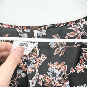 Free People Santiago Print Scoop Neck Smocked Crop Blouse Size XS‎ thumbnail 2