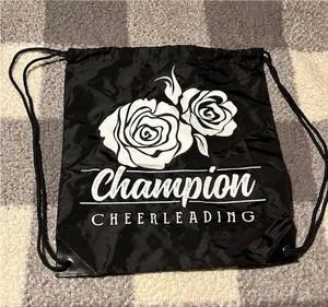 Varsity New Champion Cheerleading String Backpack Black Rose Cheer NWOT thumbnail 4