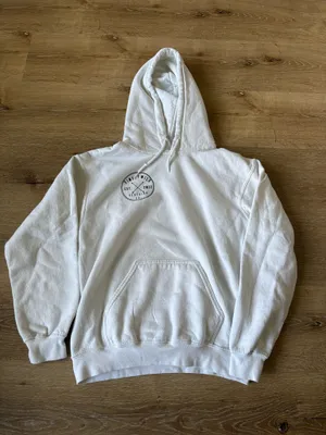 Gildan White Only Good Vibes Graphic Hoodie thumbnail 1