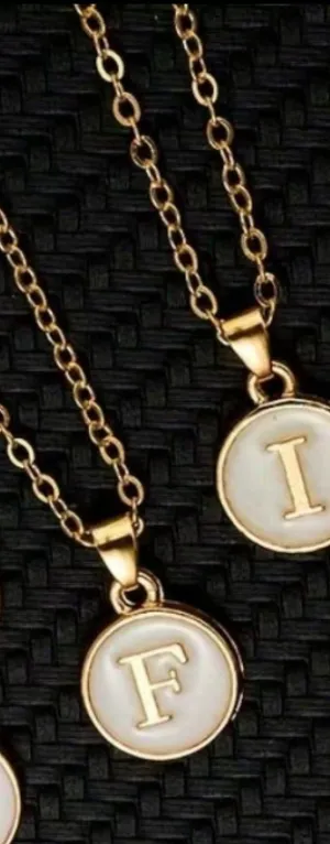 Letter F Necklace Gold Tone Minimalist thumbnail 1