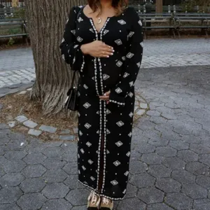 Free People Black Dress with White Embroidery thumbnail 2