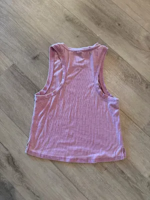Lavender Ribbed High-Neck Racerback Crop Tank Top thumbnail 2