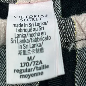 Victoria'S Secret Plaid Flannel Pj’S‎ M Pink/Black W/Gold Thread Preowned thumbnail 4