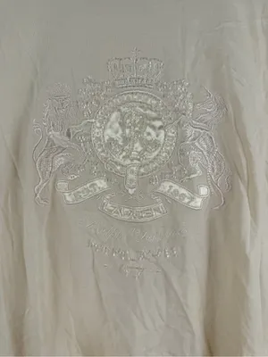 Lauren Ralph Lauren cream long sleeve beaded embellished top size petite medium thumbnail 3