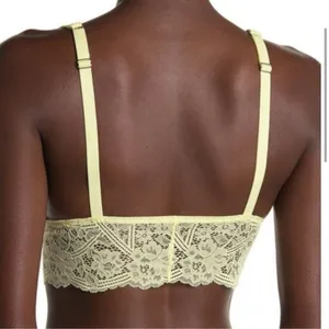 Free People Intimately Bralette Teegan Longline Lace in Yellow, NWT Size XS thumbnail 2
