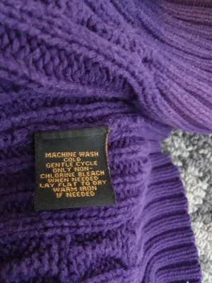 Ralph Lauren Purple Zip-Front Cable Knit Sweater Cotton High Neck Womens S thumbnail 6