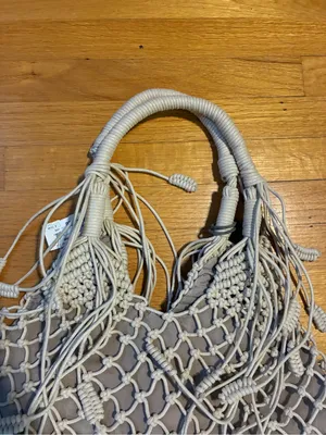 Monserat De Lucca Macrame Belen Tote Purse Handbag Cream Ivory Women’s NWT thumbnail 3