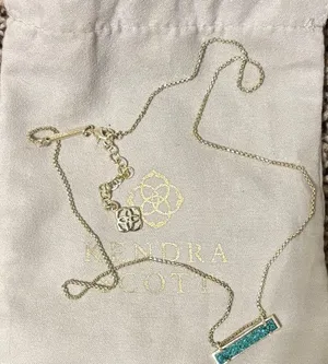 Kendra Scott Gold Necklace with Turquoise stone thumbnail 1