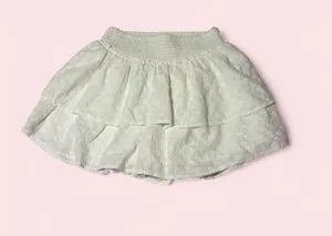 Hollister White Tiered Eyelet Mini Skirt thumbnail 1