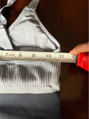 Hurley Light Gray Ribbed Sports Bra with Adjustable Straps thumbnail 6