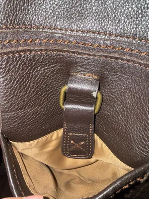 The Sak Kendra Brown Leather Crossbody Bag with Adjustable Canvas Strap thumbnail 2