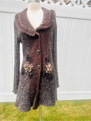 Sioni vintage Y2K-era "Art to Wear" knit sweater coat thumbnail 6