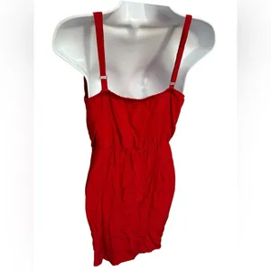 Amanda Uprichard Silk Tulip‎ Hem Adjustable Strap Cherry Red Mini Dress Sz Small thumbnail 2