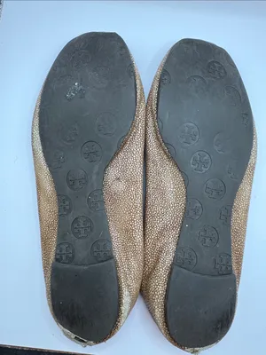 Tory Burch Reva Stingray Ballet Flats Bronze Brown Logo Flats Size 10 *PROJECT thumbnail 8