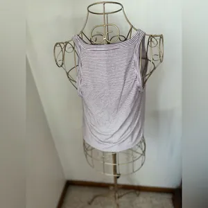 American Eagle Soft & Sexy Striped Muscle Tank Top Large Purple thumbnail 3