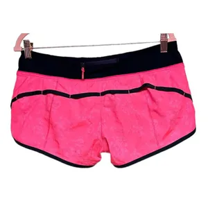 LULULEMON Run Speed Up Short 2.5" Patterned Pink‎ Flash/Deep Coal Size 8 thumbnail 2