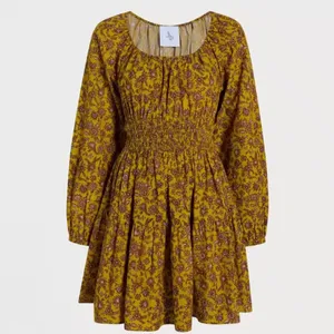 NWT SAM EDELMAN LORA MINI DRESS IN GOLDEN SPRIG -OLIVE OIL Small thumbnail 7