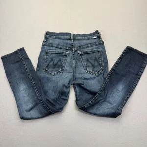 MOTHER Womens‎ Dark Wash Blue Slim Straight Leg Denim Jeans Size 25 Made in USA thumbnail 2