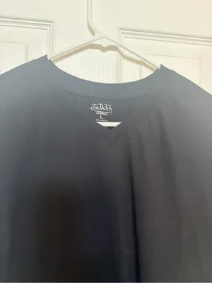 Von Dutch Black V-Neck Short Sleeve Tee with Small Logo thumbnail 3