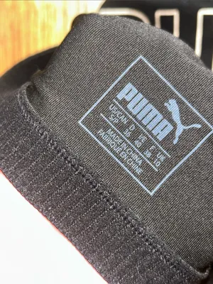 Puma Black Sports Bra with White Outline Logo Small thumbnail 4