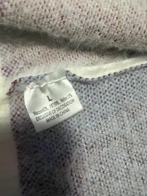 White Heart Print Open-Front Cardigan Sweater thumbnail 3